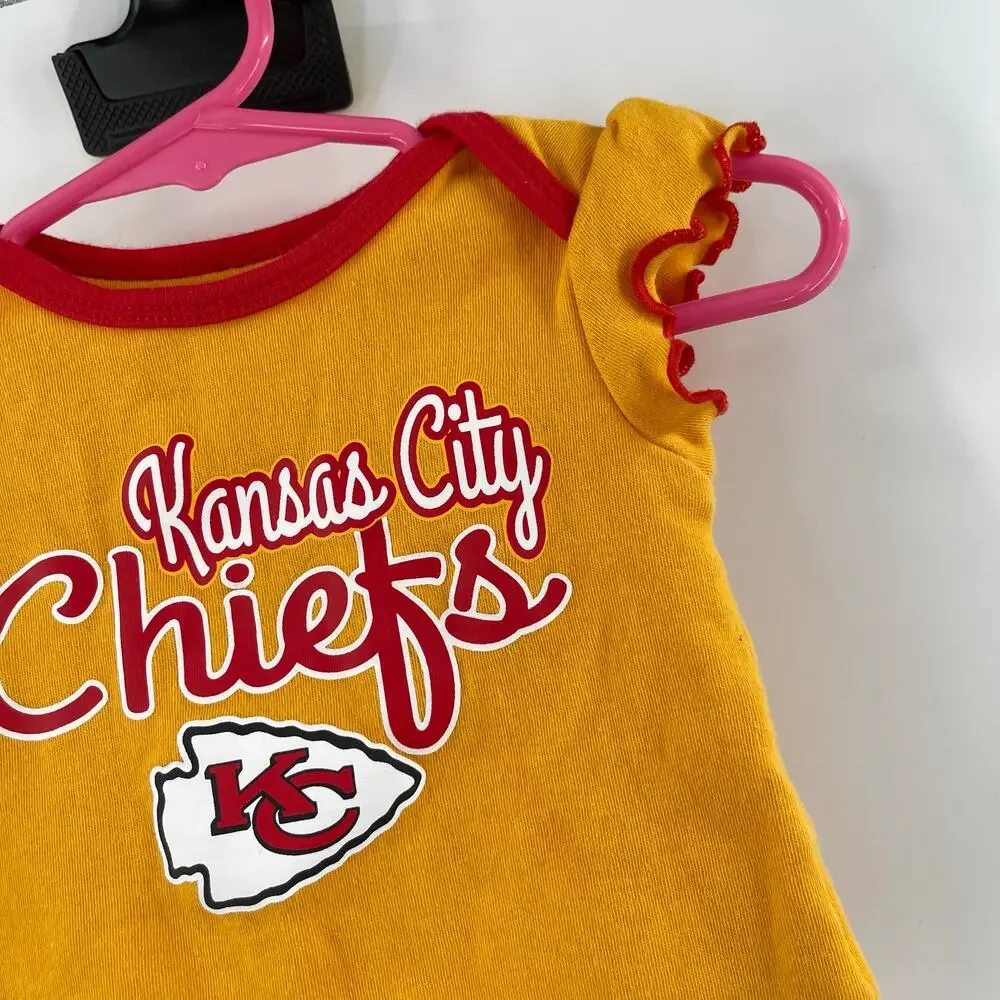 NFL TEAM APPAREL Kansas City Chief One Piece Baby 0-3 Months Infant 100% Cotton